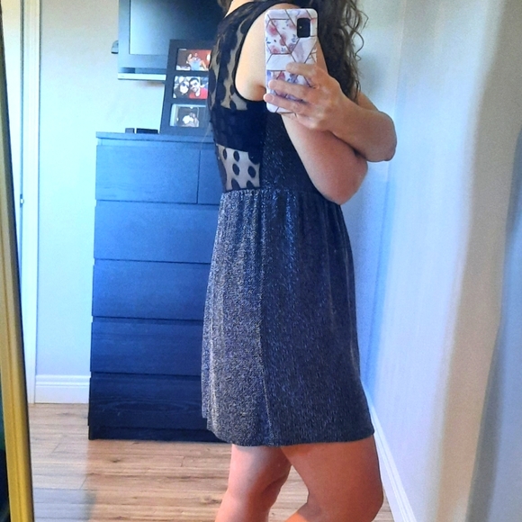 Black Sheer/ Metallic Party Dress - Size Medium - Picture 6 of 7